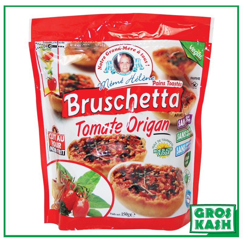 Pain à la Tomate / Origan "Bruschetta" Casher 150g Ihoud MÉMÉ HÉLÈNE-Apéritif & Snack cacher-GrosKash-