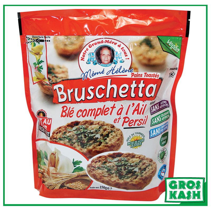 Pain complet à l'ail "Bruschetta" Casher 150g Ihoud MÉMÉ HÉLÈNE-Apéritif & Snack cacher-GrosKash-